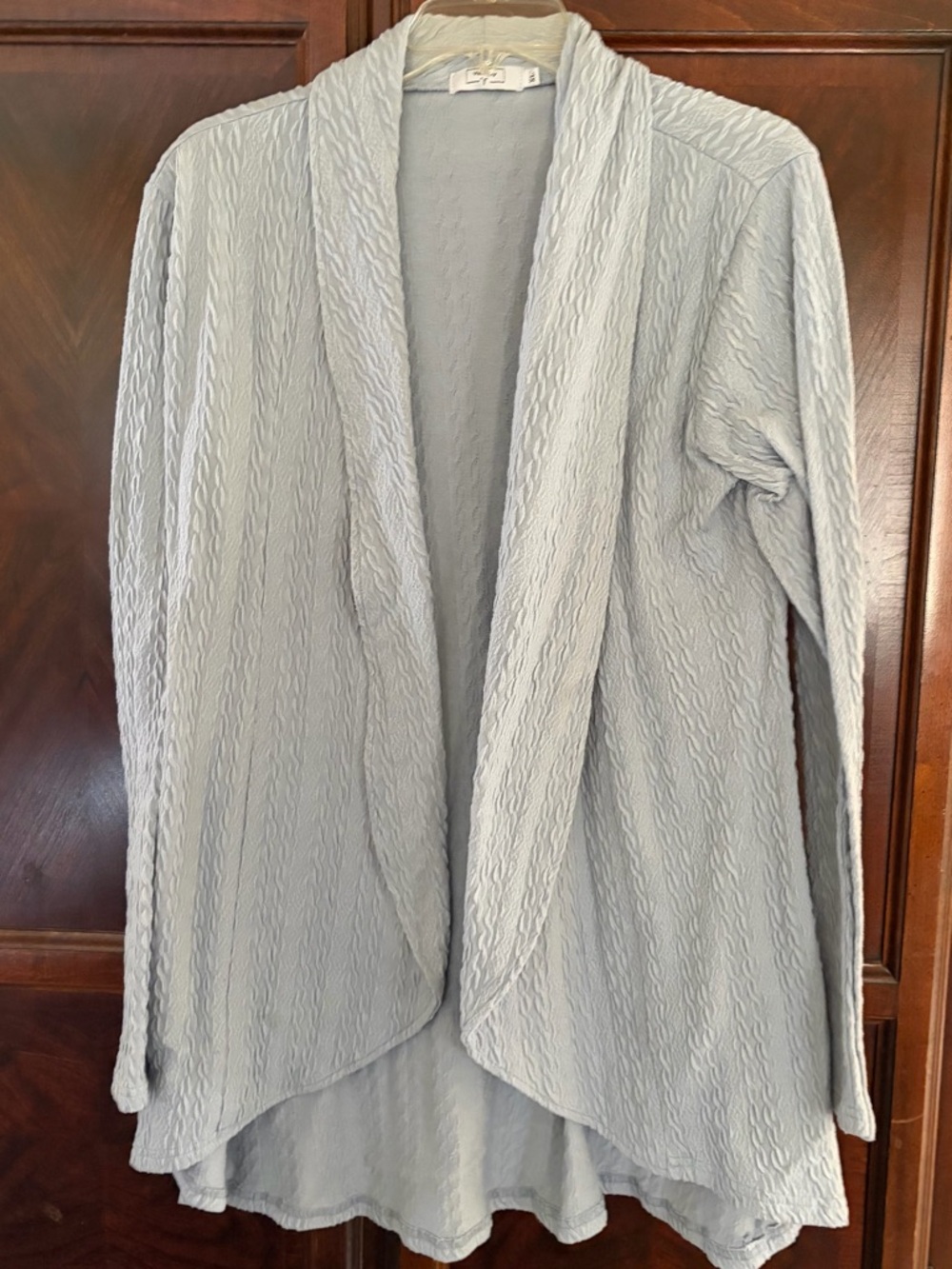 Light Gray Open-Front Women's Sweater Cardigan